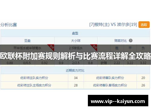 欧联杯附加赛规则解析与比赛流程详解全攻略 欧联杯附加赛规则解析与比赛流程详解全攻略